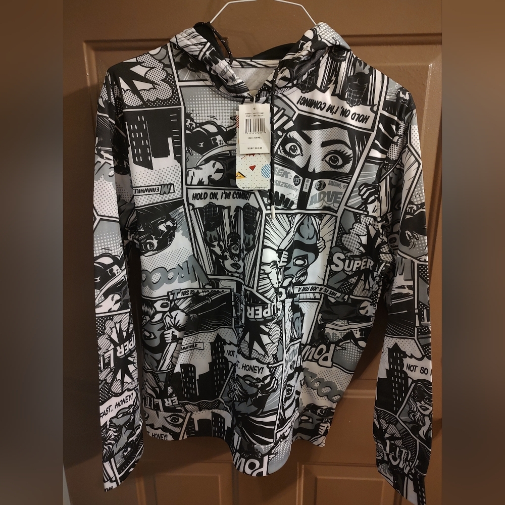 Oh SNAP! DRILL CLOTHING CO.  Bang Boom Pow Comic Men's Hoodie Size Small